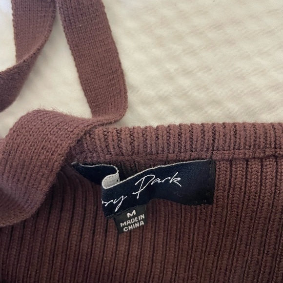 Women's Ribbed Brown Corset Tank Top - Picture 3 of 6